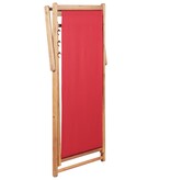 VidaXL Strandstoel inklapbaar stof en houten frame rood