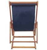 VidaXL Strandstoel inklapbaar stof en houten frame blauw