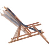 VidaXL Strandstoel inklapbaar stof en houten frame blauw