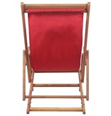VidaXL Strandstoel inklapbaar stof en houten frame rood