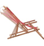 VidaXL Strandstoel inklapbaar stof en houten frame rood