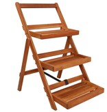 VidaXL Plantenstandaard 3-laags 50x63x80 cm massief acaciahout