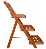 VidaXL Plantenstandaard 3-laags 50x63x80 cm massief acaciahout