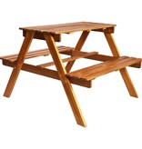VidaXL Kinderpicknicktafel met parasol 79x90x60 cm massief acaciahout