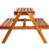 VidaXL Kinderpicknicktafel met parasol 79x90x60 cm massief acaciahout