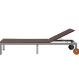 VidaXL Ligbed met wieltjes poly rattan bruin