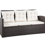 VidaXL 5-delige Loungeset met kussens poly rattan bruin