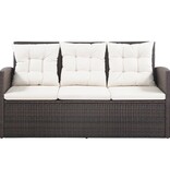 VidaXL 5-delige Loungeset met kussens poly rattan bruin