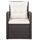 VidaXL 5-delige Loungeset met kussens poly rattan bruin