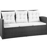 VidaXL 5-delige Loungeset met kussens poly rattan zwart