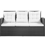 VidaXL 5-delige Loungeset met kussens poly rattan zwart