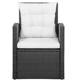 VidaXL 5-delige Loungeset met kussens poly rattan zwart