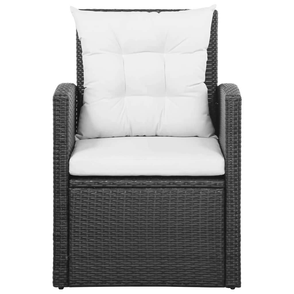 VidaXL 5-delige Loungeset met kussens poly rattan zwart