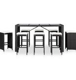 VidaXL 9-delige Tuinset poly rattan zwart