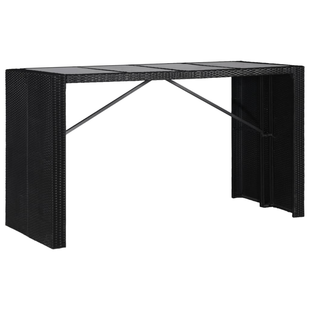 VidaXL 9-delige Tuinset poly rattan zwart