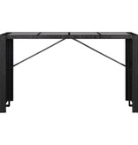 VidaXL 9-delige Tuinset poly rattan zwart