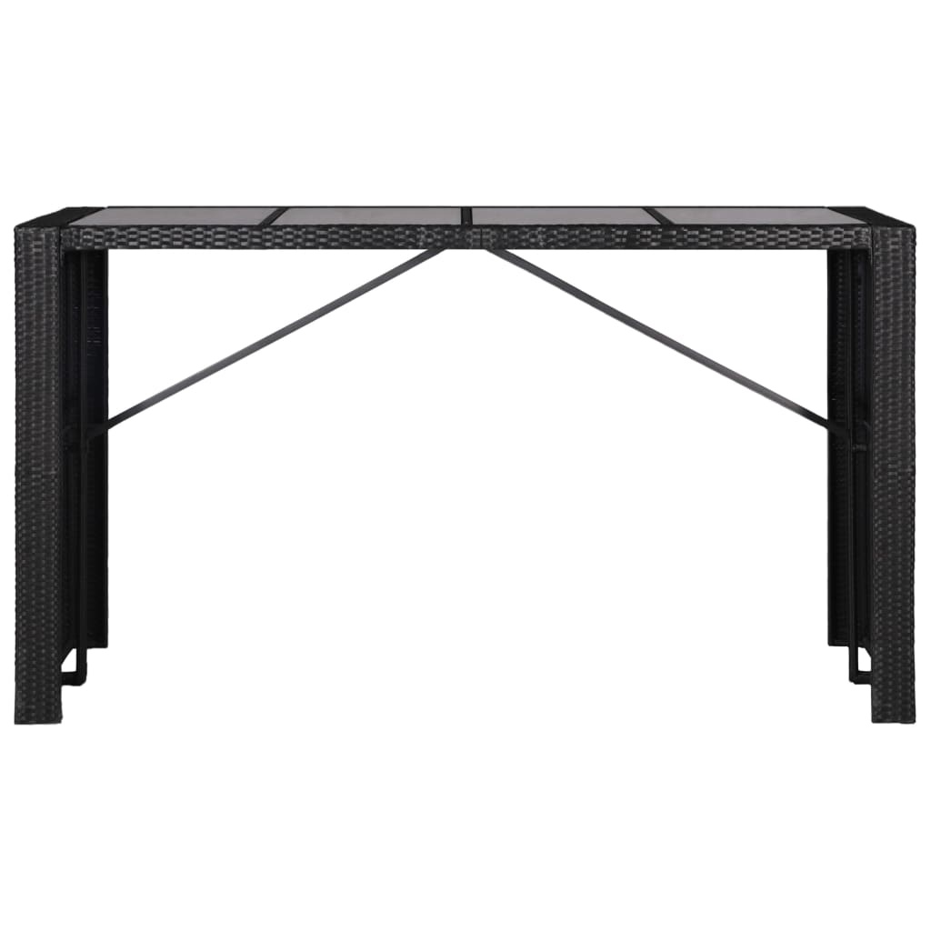 VidaXL 9-delige Tuinset poly rattan zwart