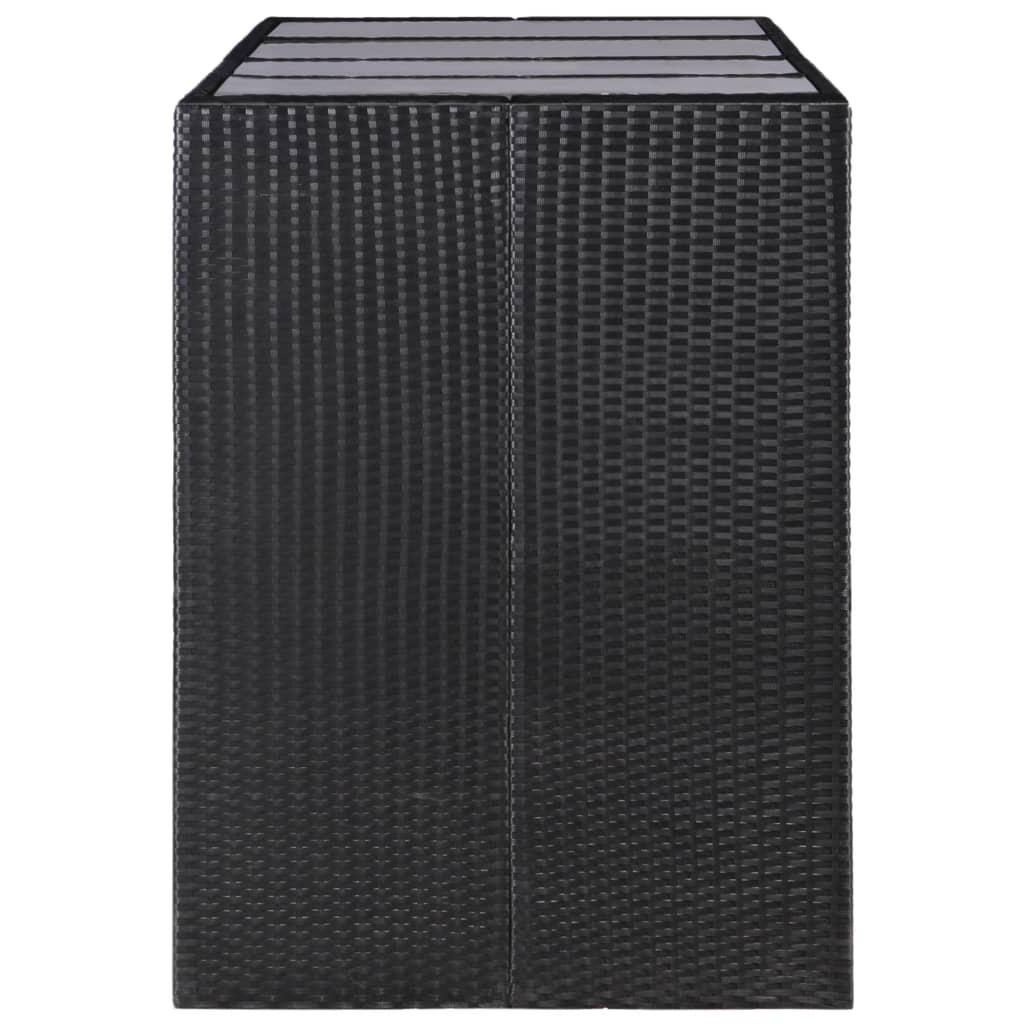 VidaXL 9-delige Tuinset poly rattan zwart