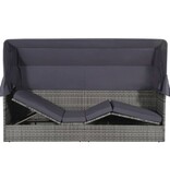 VidaXL Tuinbed met luifel 205x62 cm poly rattan grijs