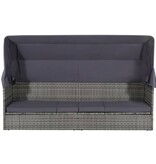 VidaXL Tuinbed met luifel 205x62 cm poly rattan grijs