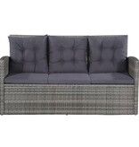 VidaXL 6-delige Loungeset met kussens poly rattan grijs