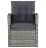 VidaXL 6-delige Loungeset met kussens poly rattan grijs