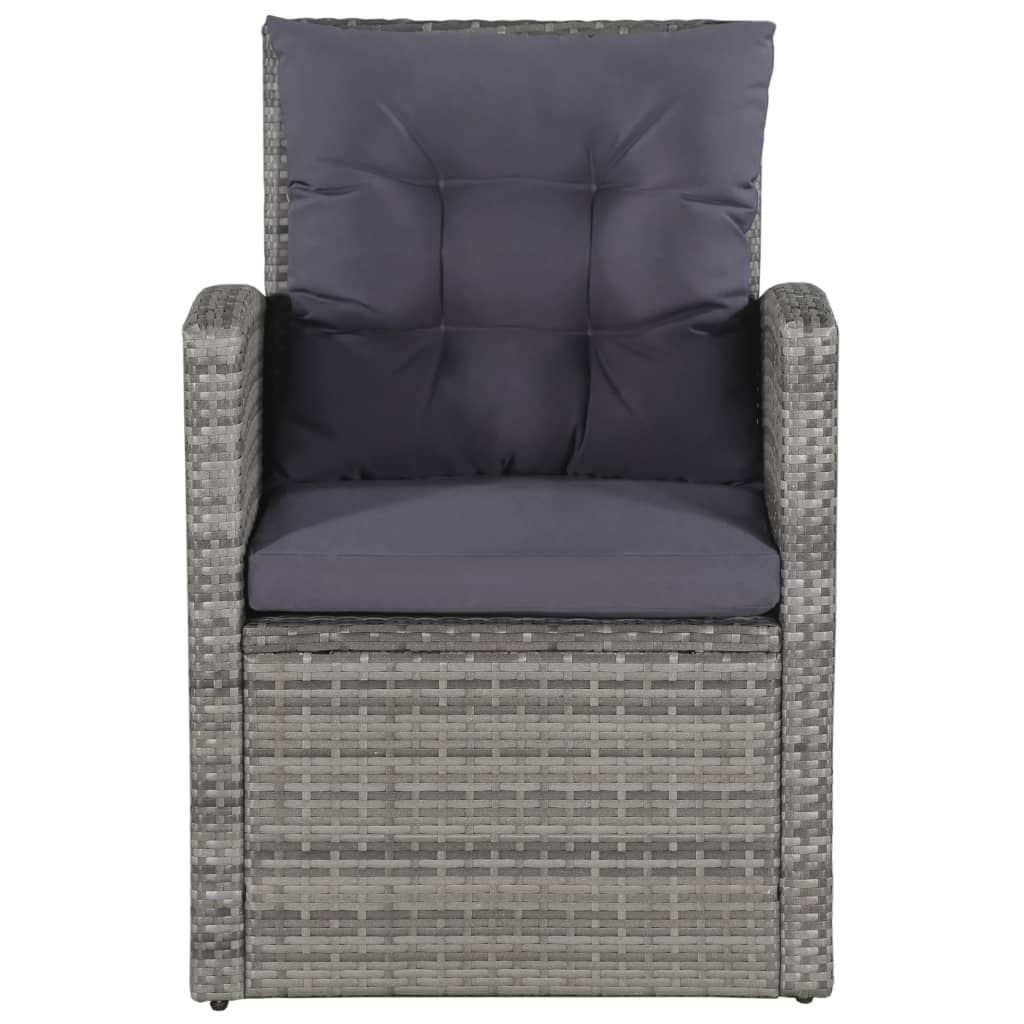 VidaXL 6-delige Loungeset met kussens poly rattan grijs