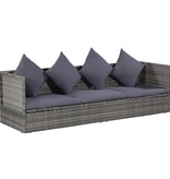 VidaXL Tuinbed 200x60 cm poly rattan grijs
