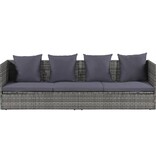 VidaXL Tuinbed 200x60 cm poly rattan grijs