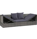 VidaXL Tuinbed 200x60 cm poly rattan grijs