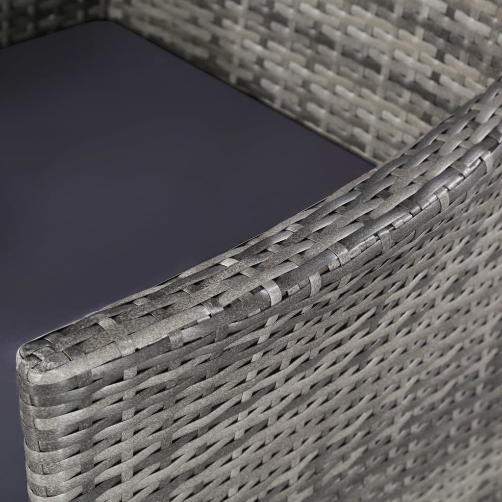 VidaXL 11-delige Tuinset met kussens poly rattan grijs