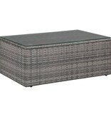 VidaXL 4-delige Loungeset met kussens poly rattan grijs