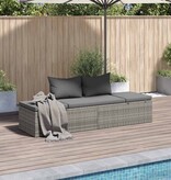 VidaXL Tuinbed 195x60 cm poly rattan grijs