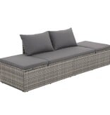 VidaXL Tuinbed 195x60 cm poly rattan grijs