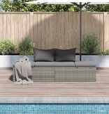 VidaXL Tuinbed 195x60 cm poly rattan grijs