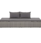 VidaXL Tuinbed 195x60 cm poly rattan grijs