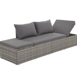 VidaXL Tuinbed 195x60 cm poly rattan grijs