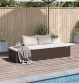 VidaXL Tuinbed 195x60 cm poly rattan bruin