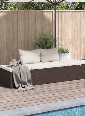VidaXL Tuinbed 195x60 cm poly rattan bruin