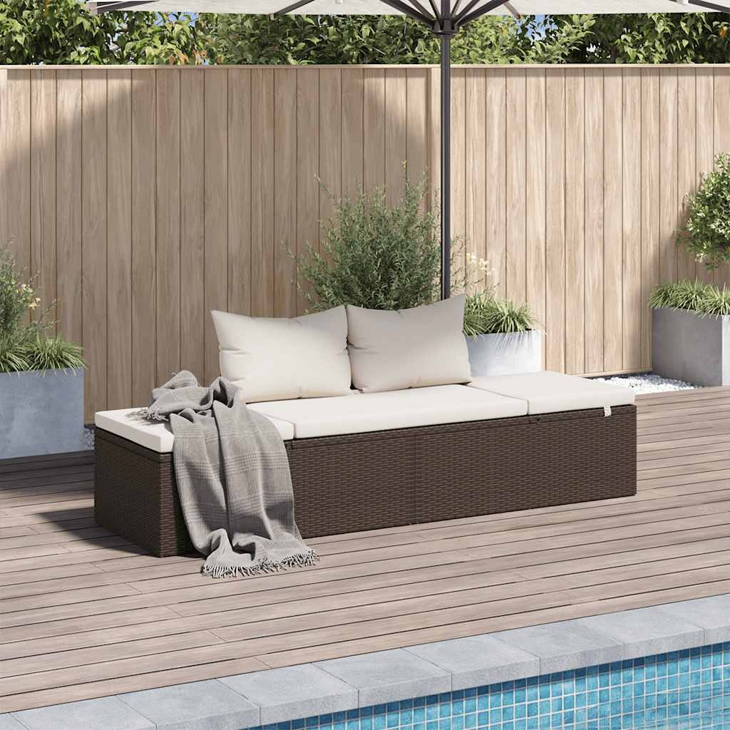 VidaXL Tuinbed 195x60 cm poly rattan bruin