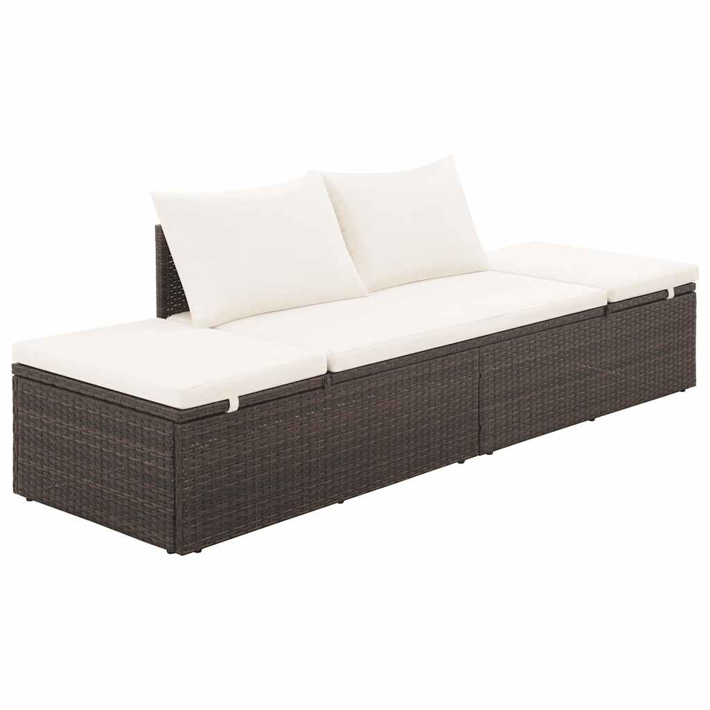 VidaXL Tuinbed 195x60 cm poly rattan bruin
