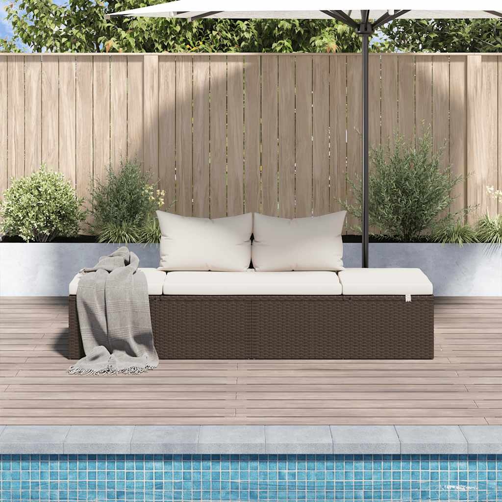 VidaXL Tuinbed 195x60 cm poly rattan bruin