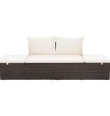 VidaXL Tuinbed 195x60 cm poly rattan bruin
