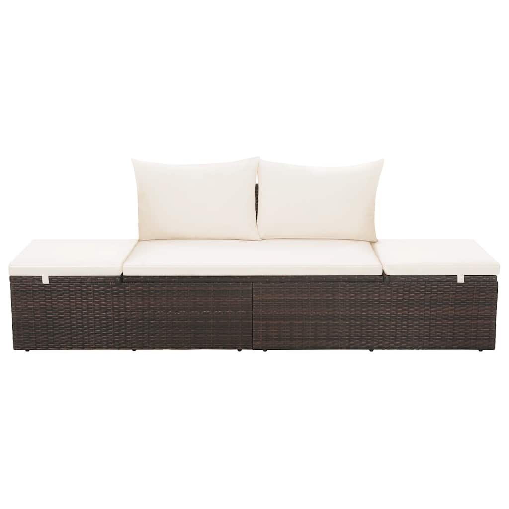 VidaXL Tuinbed 195x60 cm poly rattan bruin