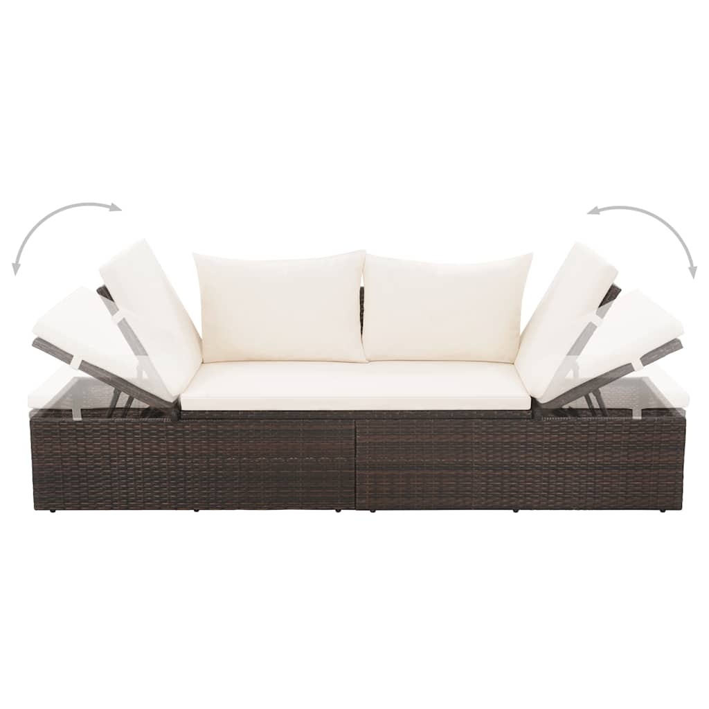 VidaXL Tuinbed 195x60 cm poly rattan bruin