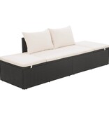 VidaXL Tuinbed 195x60 cm poly rattan zwart