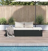 VidaXL Tuinbed 195x60 cm poly rattan zwart