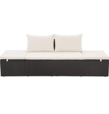 VidaXL Tuinbed 195x60 cm poly rattan zwart