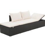 VidaXL Tuinbed 195x60 cm poly rattan zwart