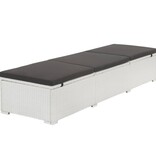 VidaXL Ligbed met kussen poly rattan wit
